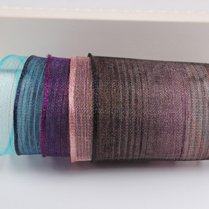 Оригинальный Фабричный атласный двухсторонний материал для волос NG98 Южная Корея градиентный цвет Снежная пряжа букет цветок бант лента оптом - Product Image 3