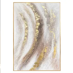 Hand Painted Large Oil Paintings On Canvas Gold foil oversized abstract hotel Textured Wall Art Luxury painting art Wall Decor