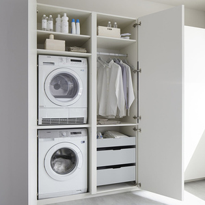 Meuble <span class=keywords><strong>de</strong></span> salle <span class=keywords><strong>de</strong></span> bain moderne laqué sur mesure, résistant à l'eau et écologique, avec armoire et <span class=keywords><strong>panier</strong></span> intégrés - Product Image 4