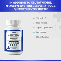 OEM l-glutathione Susu Thistle NAC kapsul Quercetin Resveratrol ekstrak lada hitam suplemen Herbal untuk kesehatan hati GMP