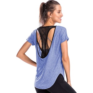 Nueva Camiseta Deportiva de Yoga para Mujer, Moda 2024, con Tirantes Cruzados, Diseño sin Espalda, Decoración de Malla, 60% Poliéster - Product Image 5