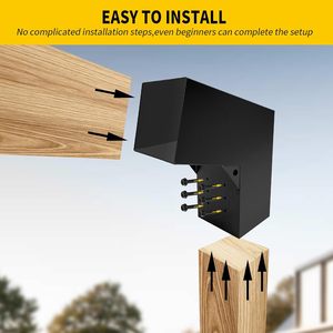 Support de poteau en bois robuste pour bricolage 30 °   Supports de toit de pergola en L inclinés à 2 voies pour pavillon, véranda, terrasse - Product Image 3