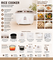 Cuisinière à riz électrique 3,6L-7,8L, tambour antiadhésif, automatique, pour la cuisine des hôtels