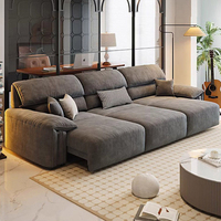Canapé sectionnel inclinable électrique en tissu velours au design moderne pour villa et parc, 3 places, taille personnalisable