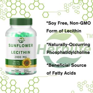 Vente chaude OEM - Personnalisable - Capsules végétales de lécithine de tournesol |   2400 mg |   Complément alimentaire sans OGM, sans soja, sans gluten - Product Image 2