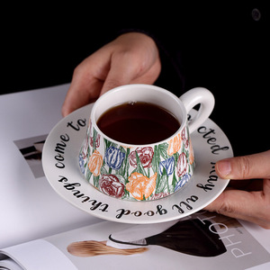 Serie di Tazze da Caffè Francesi con Motivo Floreale <span class=keywords><strong>Vintage</strong></span>, Tazza in Ceramica in Confezione Regalo, Tazza di Alta Classe per Caffetterie e Sale da Tè - Product Image 4