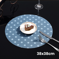 Napperons imprimés RNPT en PVC, ronds de 38 cm, beige à pois, pour la décoration de table de restaurant