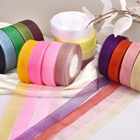 Ruban en Chiffon Transparent, Ruban en Organza 25mm 38mm Personnalisé pour la Saint-Valentin, Boîtes Cadeaux, Décoration Florale de Mariage