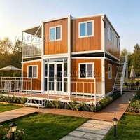 Maison conteneur pliable et extensible, villa préfabriquée en A-frame pour séjour en milieu rural, maisons préfabriquées avec deux chambres
