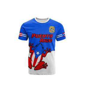Camiseta personalizada con estampado 3D transfronterizo con patrón de bandera de Puerto <span class=keywords><strong>Rico</strong></span> Técnicas de impresión digital - Product Image 3