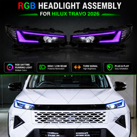 Phares LED RVB pleine couleur compatibles Toyota Hilux Travo 2026+ avec projecteur, Plug and Play, feux de route/croisement + DRL et clignotants dynamiques