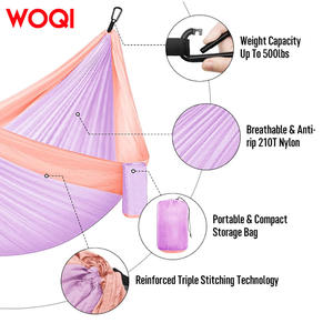 Hamaca Doble WOQI de Nailon Ligero para Jardín, Color Rosa, 0.8 kg - Product Image 2