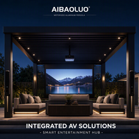 Pérgola de Techo Motorizada Elite con Persianas Ajustables para Cine en Casa en Azotea, Cine Privado al Aire Libre, Espacio de Entretenimiento de Lujo