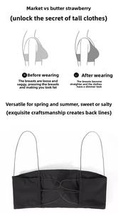 Hermosos <span class=keywords><strong>sujetadores</strong></span> sin aros para mujer, correas finas, <span class=keywords><strong>push</strong></span>-<span class=keywords><strong>up</strong></span>, eslinga pequeña en el pecho, sin espalda, sujetador de tubo sin tirantes, envoltura cruzada transpirable - Product Image 3