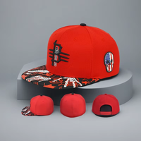 Topi Baseball 6 Panel Bordir 3D Twill Dot Flat Brim 100% Katun Bernapas Vintage Formal Outdoor Snapback MOQ Kecil OEM