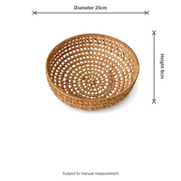 Corbeille à fruits en rotin tressée à la main, Panier tressé motif ciel étoilé, Bol de service pour pain et snacks, Vente en gros OEM, Corbeille à fruits en rotin