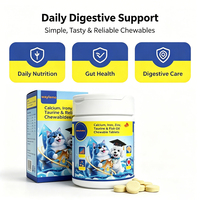 Complément multivitaminé pour animaux de compagnie Waylemo, calcium, fer, zinc, taurine, huile de poisson pour chiens et chats, soutien à la croissance, comprimés à mâcher, 120 g