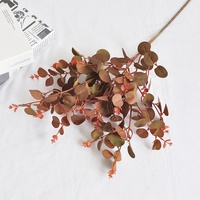 Daun Eucalyptus Ungu Buatan dengan Nuansa Musim Gugur, Tahan Lama untuk Dekorasi Dalam/Luar Ruangan, Dekorasi Rumah, Dekorasi Pernikahan, dan Rangkaian Bunga