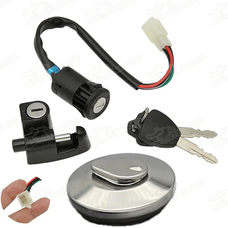 Peças de motocicleta 4 kits de chave para z50 z50a, interruptor de ignição de fio de tanque de combustível