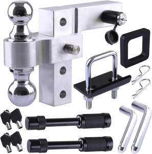 Enganche de <span class=keywords><strong>Remolque</strong></span> Ajustable de Acero Aleado Pulido de <span class=keywords><strong>6</strong></span> Pulgadas, Compatible con Receptor de 2 Pulgadas, Soporte de <span class=keywords><strong>Bola</strong></span> Doble de 2-5/16 Pulgadas, Bloqueo de Doble Pasador - Product Image 1