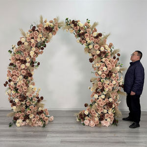Arco de Flores de Rosa de Seda Artificial Hecho a Mano por DKB, Tamaño y Color Personalizados, Reutilizable, Ecológico, Fondo para Ceremonia de Boda - Product Image 3