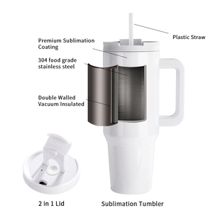 Boccale da viaggio pd Life 40 oz doppia parete vaschetta in acciaio inox tazza di sublimazione Logo personalizzato 40 oz <span class=keywords><strong>Tumbler</strong></span> con manico - Product Image 5