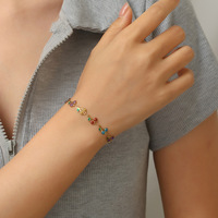 Grensoverschrijdende bestseller retro bohemian stijl 14K goudkleurig geverfd druppel-effect geometrisch fruitpatroon damesarmband