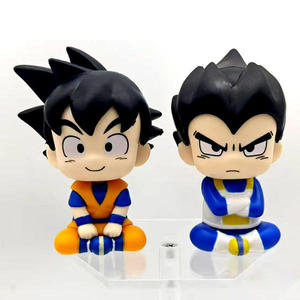 Set di Statuette in PVC di <span class=keywords><strong>Goku</strong></span> e Vegeta in Posa Seduta con Uniforme Classica di Arti Marziali per Collezionisti di Anime - Product Image 1