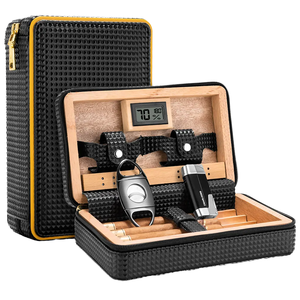 Bán buôn du lịch xì gà Humidor da gỗ tuyết tùng xách tay xì gà trường hợp hộp với xì gà tạo độ ẩm phụ kiện - Product Image 2