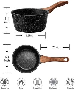 Khuyến mại nhôm Chảo không dính đá cẩm thạch nấu ăn chậu Bộ không dính đồ nấu nướng - Product Image 2