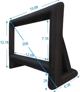 ポータブル<span class=keywords><strong>16</strong></span>:9ポリエステルブロープロジェクタースクリーン折りたたみキャンバス付き屋外ブローマシン付き