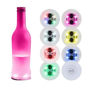 Posavasos de Vidrio para Cerveza con Luz LED de 6 cm y Logotipo Personalizado, 4 Piezas, Brillan <span class=keywords><strong>en</strong></span> la Oscuridad, Resistentes al Agua, Duraderos, para el Día de San Valentín - Product Image 1