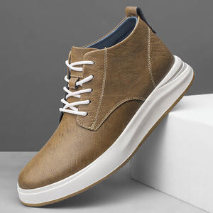 Men's Tooling Shoes Toe Lace-Up Genuine Leather Vintage Hand-Increased Breathable Soft Bottom Rubber Outsole High Casual - Product Image 2