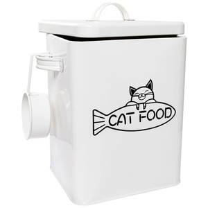 Boîte de nourriture rétro mignonne pour chien Poubelle de stockage de style ferme moderne Conteneur de stockage de nourriture pour chat et animal de compagnie en acier - Product Image 1