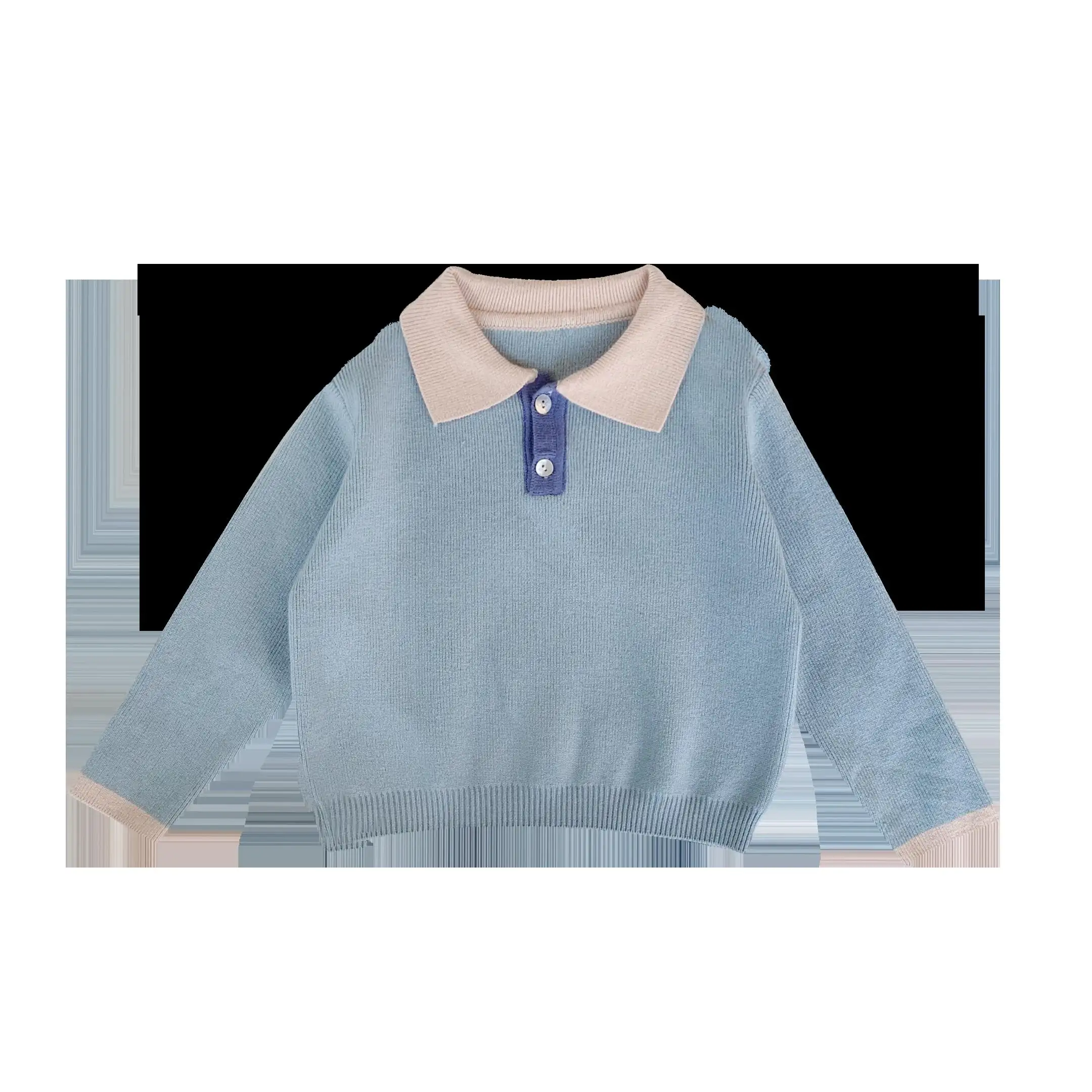 5725/maglione con colletto a polo da ragazza maglione per bambini in puro cotone moda 2019 pullover base per ragazza cappotto autunnale per bambini