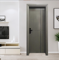 Porte battante de chambre à coucher en alliage d'aluminium moderne sur mesure avec finition de surface pour la décoration intérieure d'hôtels et de villas