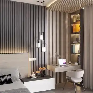 WPC Luxury Indoor Decoration Wood Plastic Composite Bamboo Charcoal Fluted WPC Wall Panel