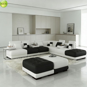 Factory Custom L-Shape <strong>Corner</strong> Living Room <strong>Sofa</strong> <strong>Set</strong> 6 7 Seat Leather <strong>Cover</strong> Sectional Modular Couch For Apartment Villa Hotel 5004 - Product Image 1