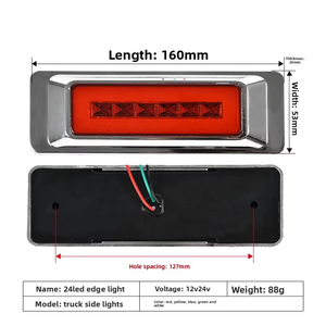 ผู้ผลิตหลอดไฟรถยนต์ ส่งออกข้ามพรมแดน ไฟข้างแคบ 12V/24V 24LED ไฟนำทางข้างรถบรรทุก ไฟแสดงตำแหน่งกว้าง OLIVER - Product Image 2