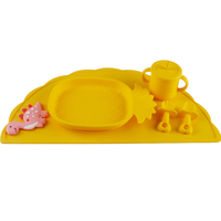 Leatchliving Vente en gros Nouveau produit Sets de table pliants en caoutchouc et silicone sans Bpa pour enfants Ustensiles de cuisine Tapis de table en silicone