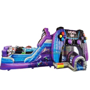 Castillo hinchable <b>inflatable</b> level up bounce house with <b>water</b> <b>slide</b> commercial kids bouncy castle combo - Product Image 3