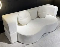 Canapé-lit monobloc en velours côtelé compressé, lavable, pliable, pour petit appartement, démontable, au design original
