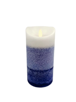 Bougie pilier LED sans flamme à cire dégradée avec lumière vacillante, télécommande et minuterie