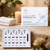 Kit d'ampoules de sérum visage hydratant et repulpant à l'acide hyaluronique 7D fermenté pour peaux sèches et grasses