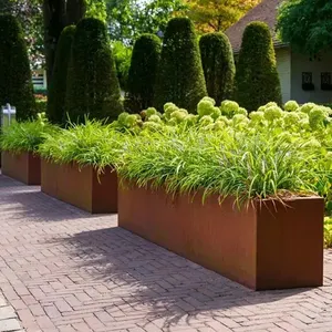 Corten çelik büyük çiçek saksı pot çelik corten çelik saksı ve ekici