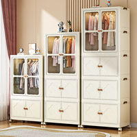 8091 Armoire en plastique PP durable pliable empilable populaire avec roue universelle