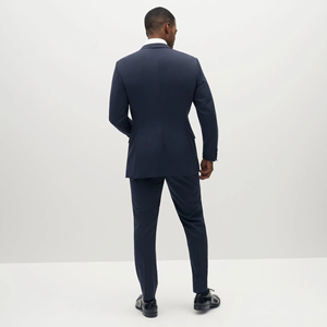 Qualité de luxe <span class=keywords><strong>bleu</strong></span> <span class=keywords><strong>marine</strong></span> costume de bureau personnalisé hommes antistatique manteaux veste pantalon ensemble décontracté affaires <span class=keywords><strong>Style</strong></span> grande taille bal - Product Image 4