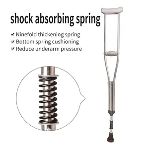 Underarm Aluminum Alloy Crutch Medical Adjustable Underarm Crutch For Adult