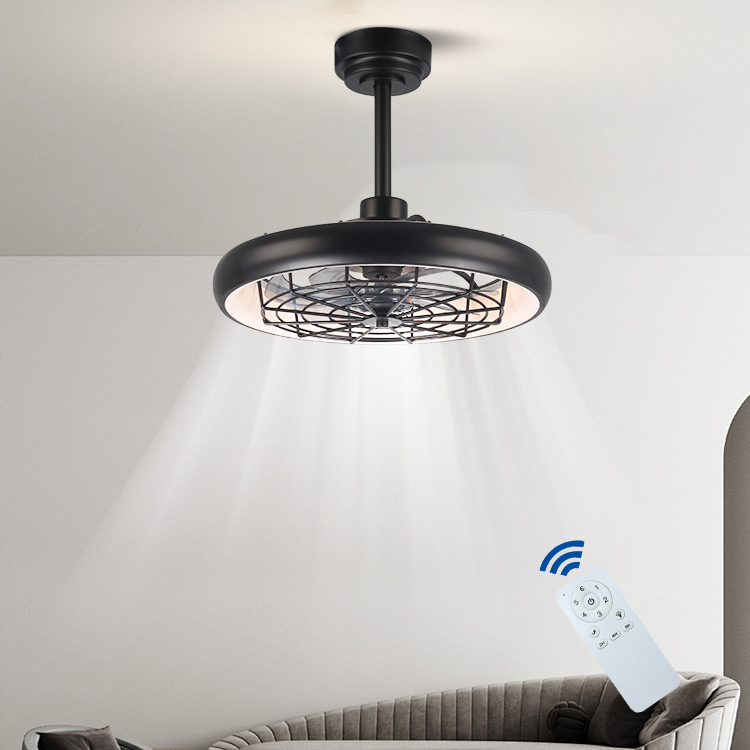 Wholesale Modern Style Iron 6 Speeds Control Surface Mount Living Room Ceiling Light with Fan