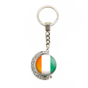High Quality Metal Rotatable Designs Italy Country Flag Keychain Canada Flag Keychain for Promotional Gift - Product Image 4